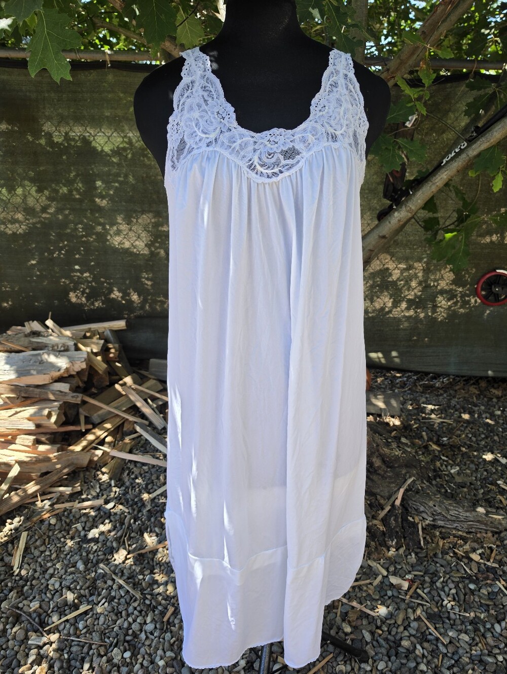 Vtg 60's White Lace Babydoll Flowy Slip Dress Coquette Ethereal Angelcore